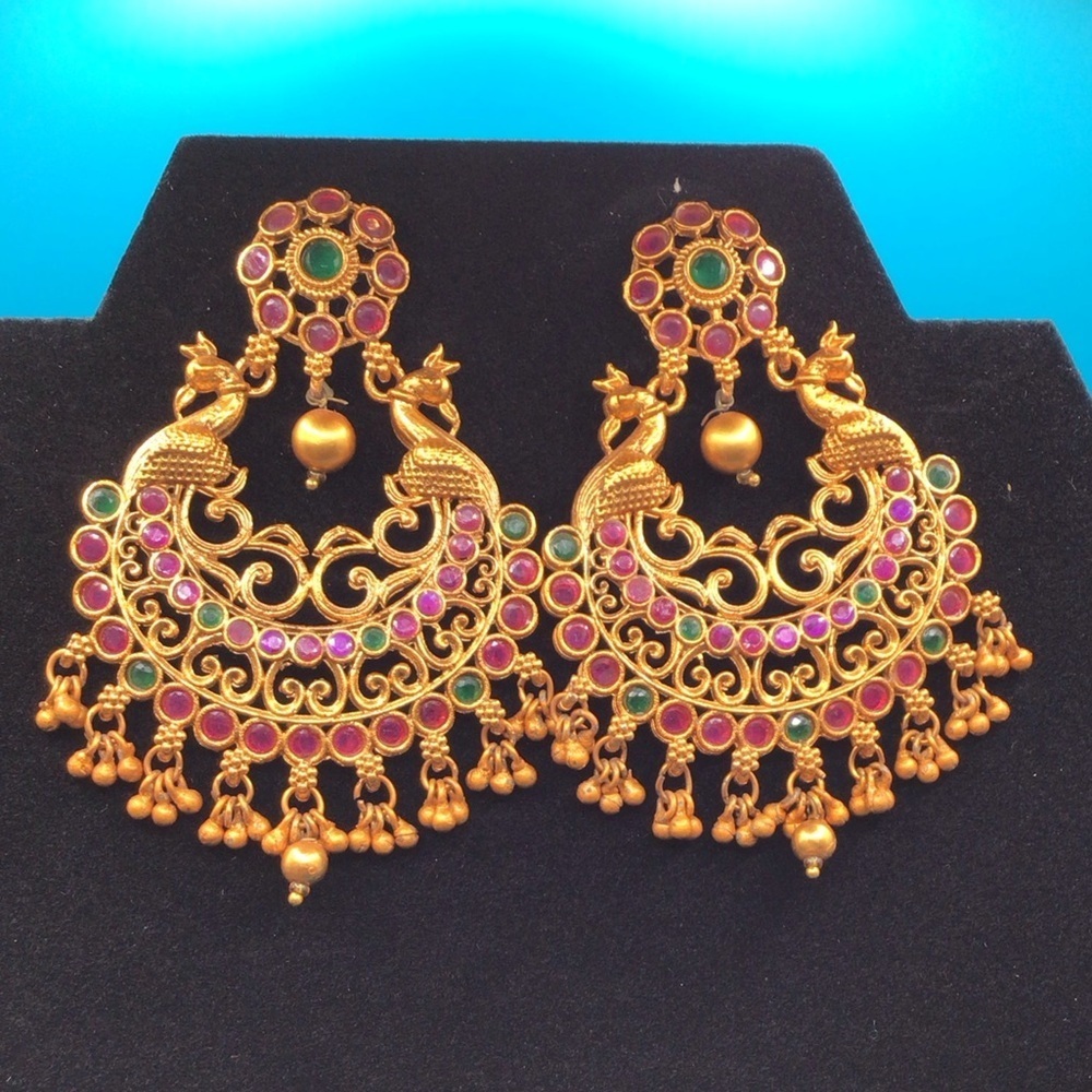 Gold and Multicolor Statement Earrings